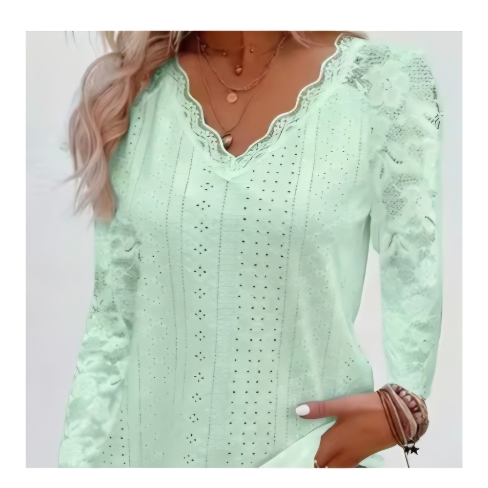 SALE New Mint Lace Long Sleeve Top